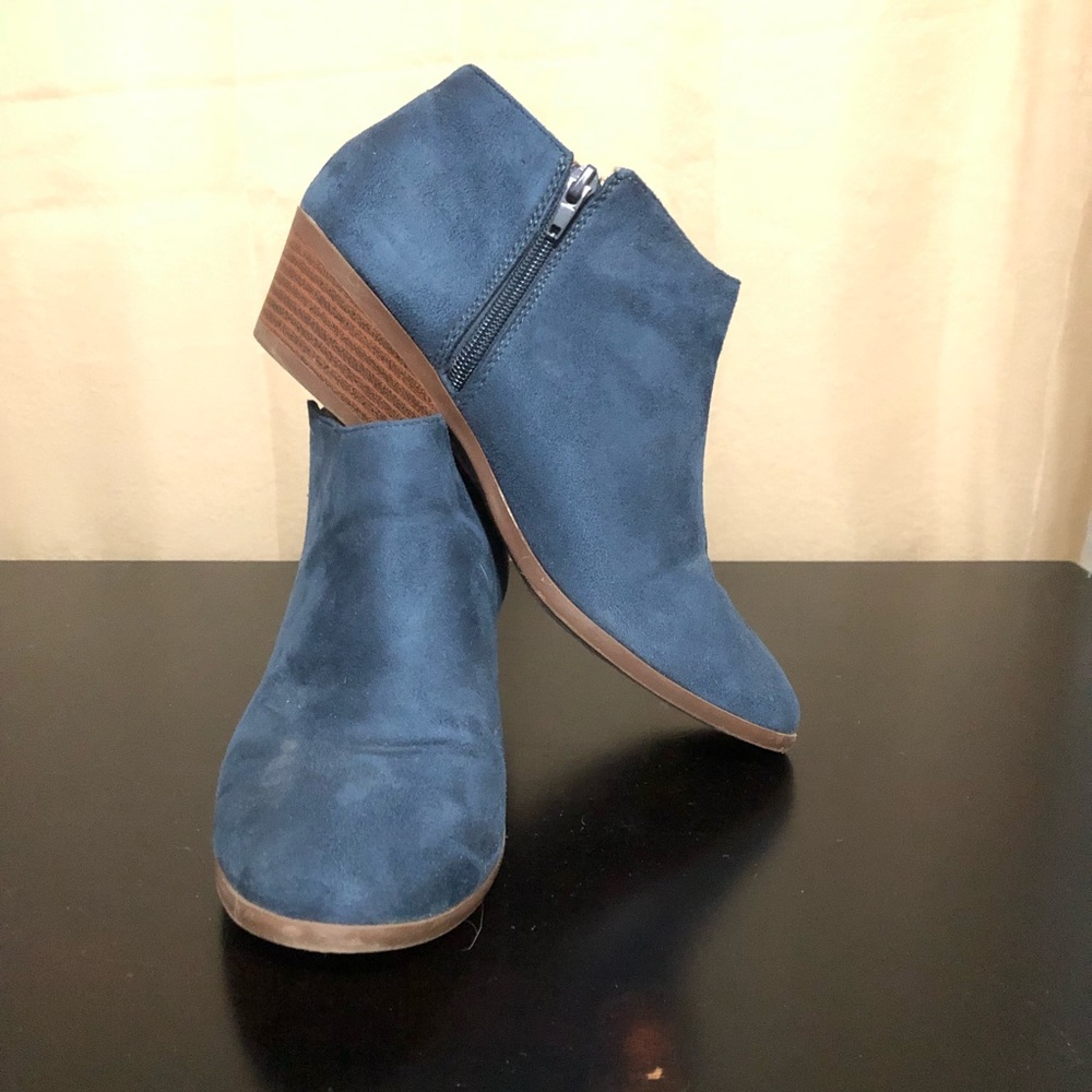 Blue ankle booties
